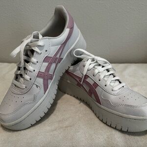 Asics Women's White and Pink Sneakers